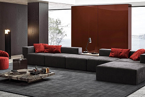 Большой диван Драм с пуфом, бескаркасный модульный диван по вашим размерам